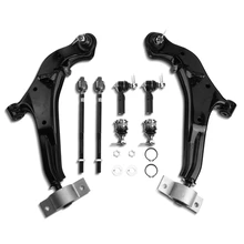 8 Pcs Front Lower Control Arm with Ball Joint Tie Rod End