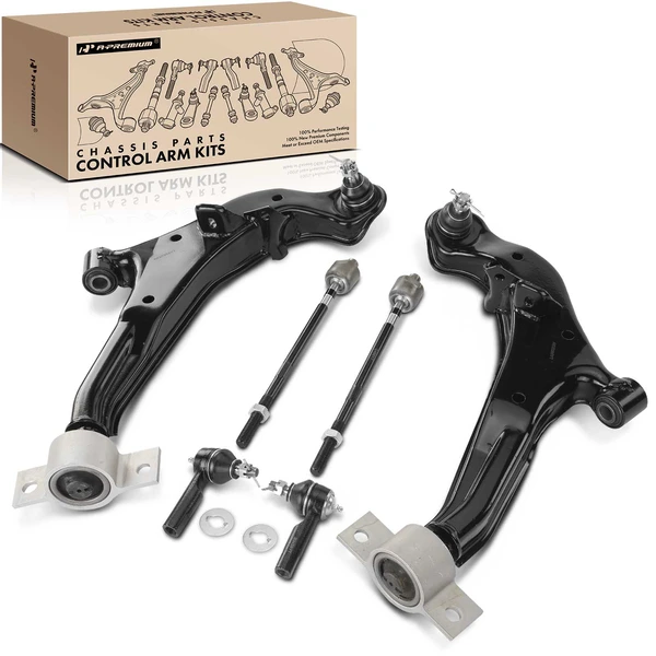 2000-2001 INFINITI I30 A Set of 6 Control Arm and Tie Rod End Kit Front Side A-Premium APCA2359