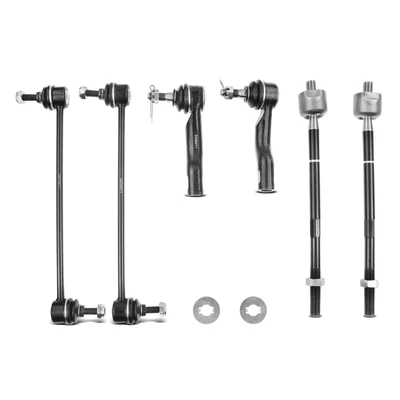 6 Pcs Front Stabilizer Bar Link and Tie Rod End