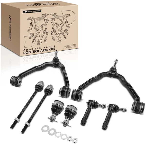 2002-2006 Cadillac Escalade A Set of 8 Control Arm Ball Joint and Tie Rod End Kit Front Side A-Premium APCA2377
