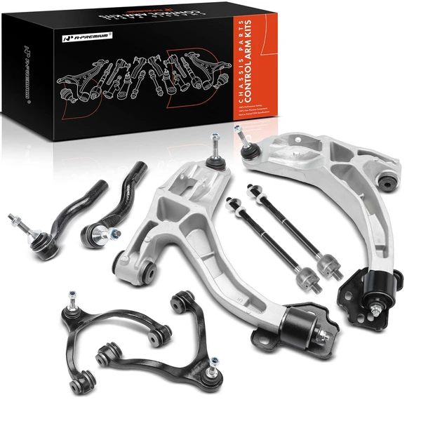 2003-2006 Mercury Grand Marquis A Set of 8 Control Arm and Tie Rod End Kit Front Side A-Premium APCA2388