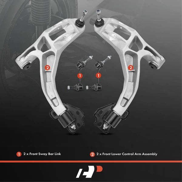 A Set of 4 Control Arm and Sway Bar Link Kit Front Side A-Premium APCA2389