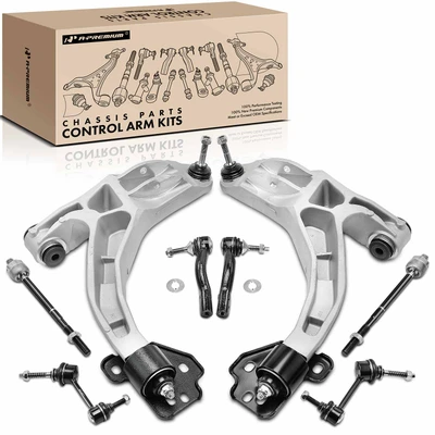 8 Pcs Control Arm with Ball Joint & Sway Bar Link & Tie Rod End