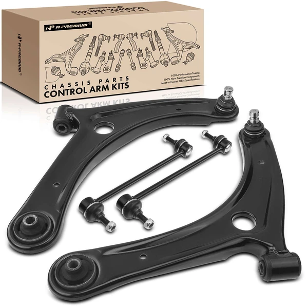 A Set of 4 Control Arm and Sway Bar Link Kit Front Side A-Premium APCA2394