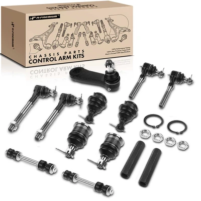 13 Pcs Front Stabilizer Bar Link Tie Rod End & Ball Joint Kit
