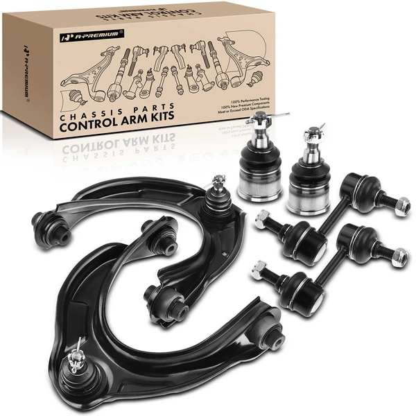 2009-2014 Acura TSX A Set of 6 Control Arm Ball Joint and Sway Bar Link Kit Front Side A-Premium APCA2402