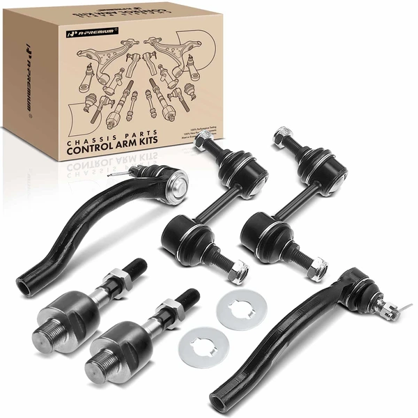 A Set of 6 Sway Bar Link and Tie Rod End Kit Front Side A-Premium APCA2406