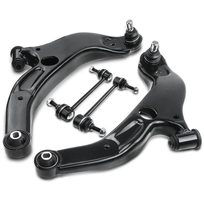 4 Pcs Front Lower Control Arm & Rear Sway Bar Link