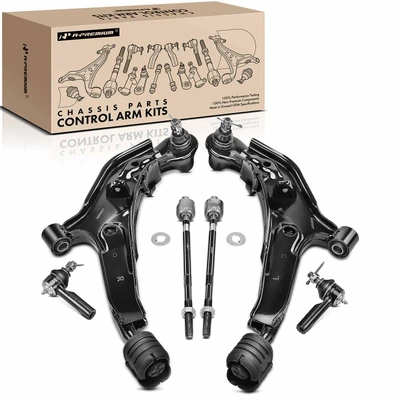 6 Pcs Front Control Arm with Ball Joint Tie Rod End