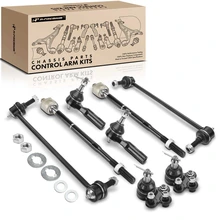 8 Pcs Front Stabilizer Bar Link with Ball Joint Tie Rod End