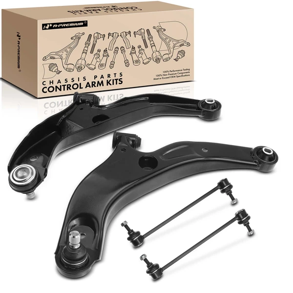 A Set of 4 Control Arm and Sway Bar Link Kit Front Lower A-Premium APCA2440