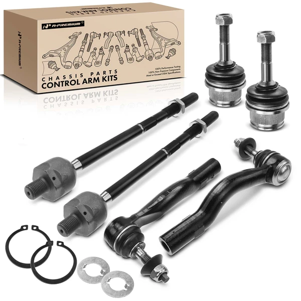 A Set of 6 Ball Joint and Tie Rod End Kit Front Side A-Premium APCA2443