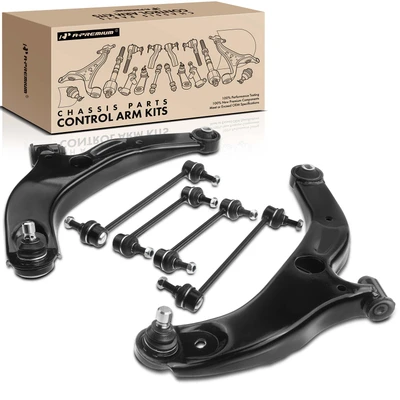 6 Pcs Front & Rear Control Arm with Ball Joint Stabilizer Bar Link