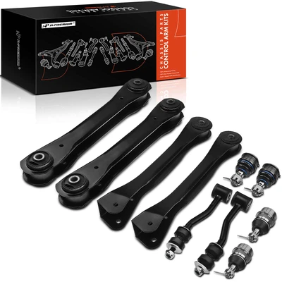 1993-1995 Jeep Grand Cherokee A Set of 10 Control Arm Ball Joint Sway Bar Link Tie Rod End Kit Front Side A-Premium APCA2454