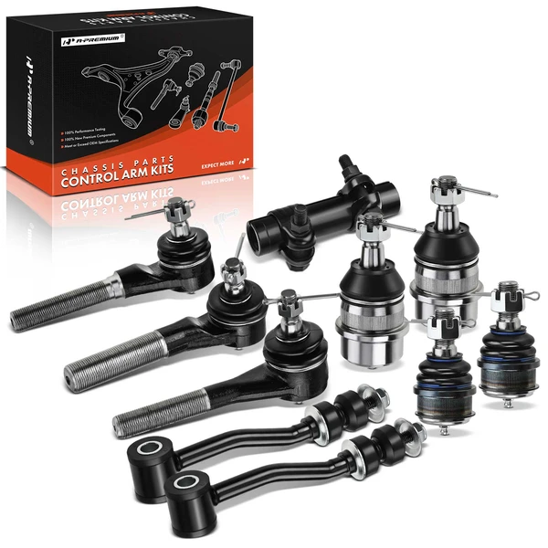 1991-2001 Jeep Cherokee A Set of 10 Ball Joint Adjusting Sleeve Sway Bar Link Tie Rod End Kit Front, Inner & Outer A-Premium APCA2456