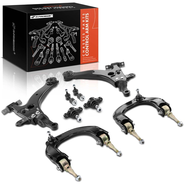 A Set of 8 Control Arm Ball Joint and Sway Bar Link Kit Front Side A-Premium APCA2471