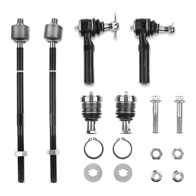 6 Pcs Inner & Outer Tie Rod End Front Lower Ball Joint