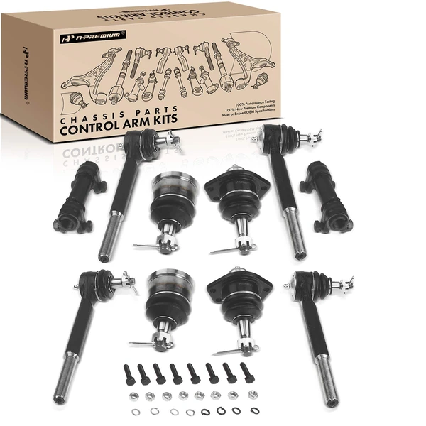 A Set of 10 Ball Joint Tie Rod End and Adjusting Sleeve Kit Front Side A-Premium APCA2489