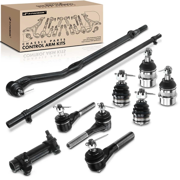 A Set of 10 Ball Joint Tie Rod End and Adjusting Sleeve Kit Front Side A-Premium APCA2490