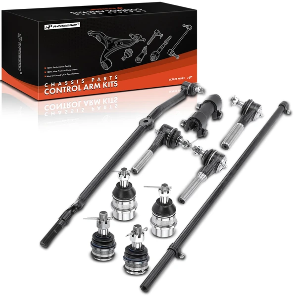 A Set of 10 Ball Joint Tie Rod End and Adjusting Sleeve Kit Front Side A-Premium APCA2491