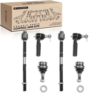 6 Pcs Inner & Outer Tie Rod Ends Ball Joints