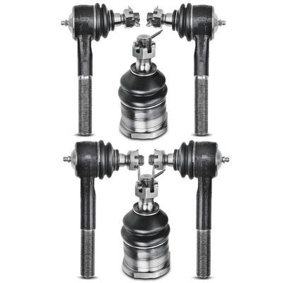 6 Pcs Front Upper Ball Joint Inner & Outer Tie Rod Ends