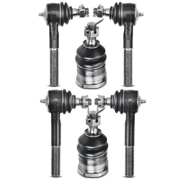 A Set of 6 Ball Joint and Tie Rod End Kit Front Upper, Inner & Outer A-Premium APCA2505