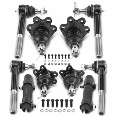 10 Pcs Inner & Outer Tie Rod End Lower & Upper Ball Joint