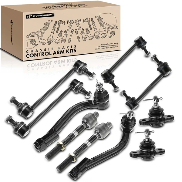 A Set of 10 Ball Joint Sway Bar Link and Tie Rod End Kit Front & Rear A-Premium APCA1895