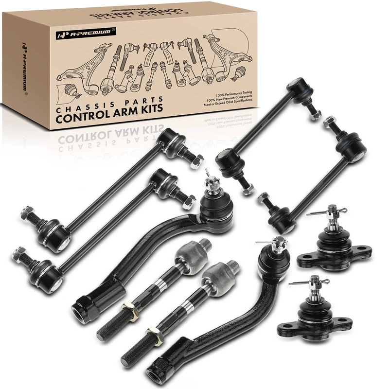 2007-2010 Kia Optima A Set of 10 Ball Joint Sway Bar Link and Tie Rod End Kit Front & Rear A-Premium APCA1895