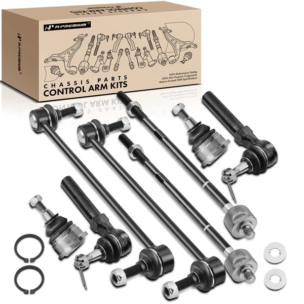 A Set of 8 Ball Joint Sway Bar Link and Tie Rod End Kit Front Side A-Premium APCA1896