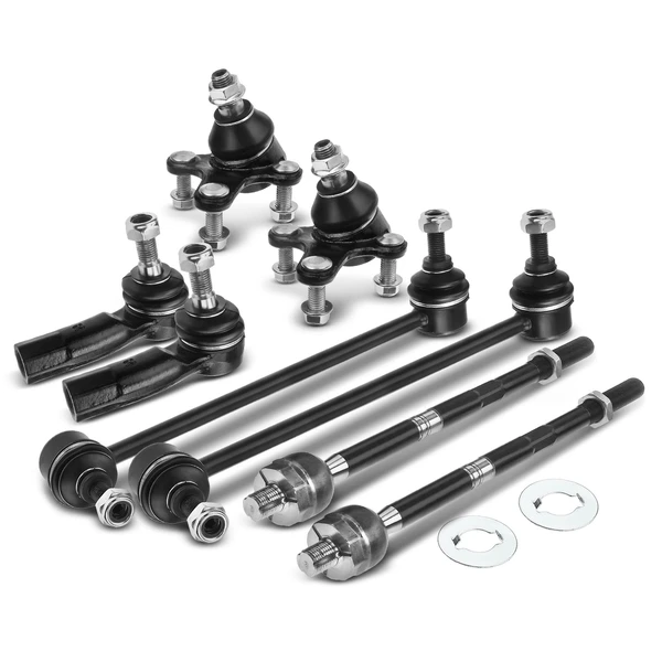 2005-2018 Volkswagen Jetta A Set of 8 Ball Joint Sway Bar Link and Tie Rod End Kit Front Side A-Premium APCA1923