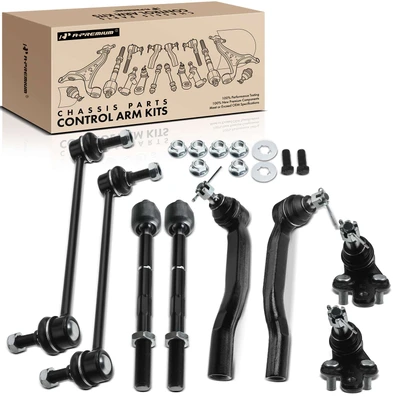 8 Pcs Front Stabilizer Bar Link Tie Rod End Ball Joint