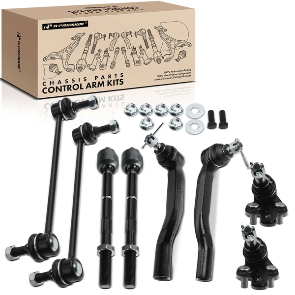A Set of 8 Ball Joint Sway Bar Link and Tie Rod End Kit Front Side A-Premium APCA1924