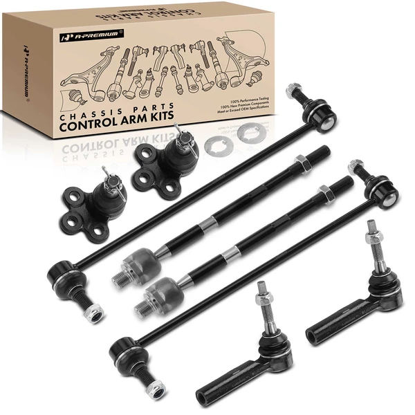 2017 GMC Acadia Limited A Set of 8 Ball Joint Sway Bar Link and Tie Rod End Kit Front Side A-Premium APCA1931