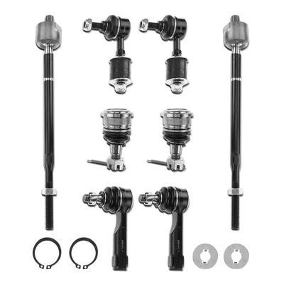 8 Pcs Front Stabilizer Sway Bar Link & Ball Joint & Tie Rod End