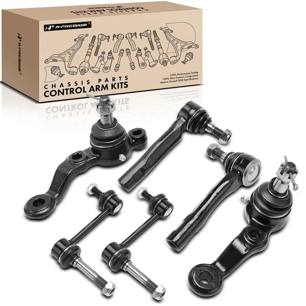 A Set of 6 Ball Joint Sway Bar Link and Tie Rod End Kit Front Side A-Premium APCA1939