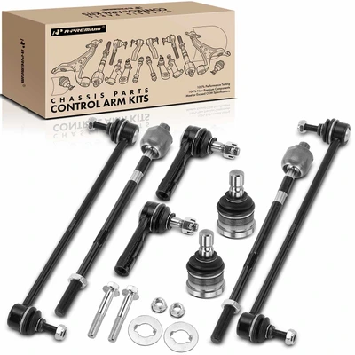 8 Pcs Stabilizer Bar End Link & Tie Rod End & Ball Joint