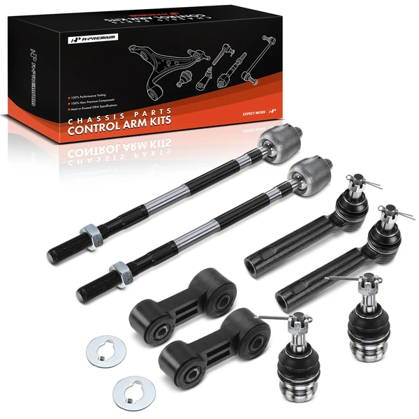 A Set of 8 Ball Joint Sway Bar Link and Tie Rod End Kit Front Side A-Premium APCA1947