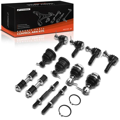 12 Pcs Front Inner & Outer Tie Rod Sway Bar End Link Ball Joints
