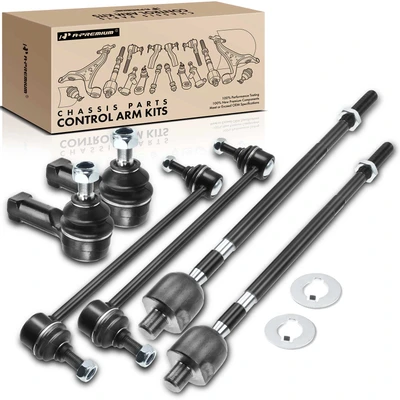6 Pcs Front Sway Bar Links Inner & Outer Tie Rod Ends