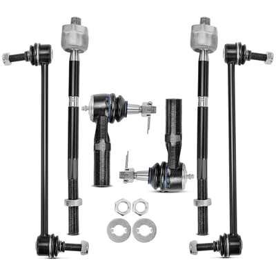 6 Pcs Front Inner & Outer Sway Bar Link Tie Rod End Kit
