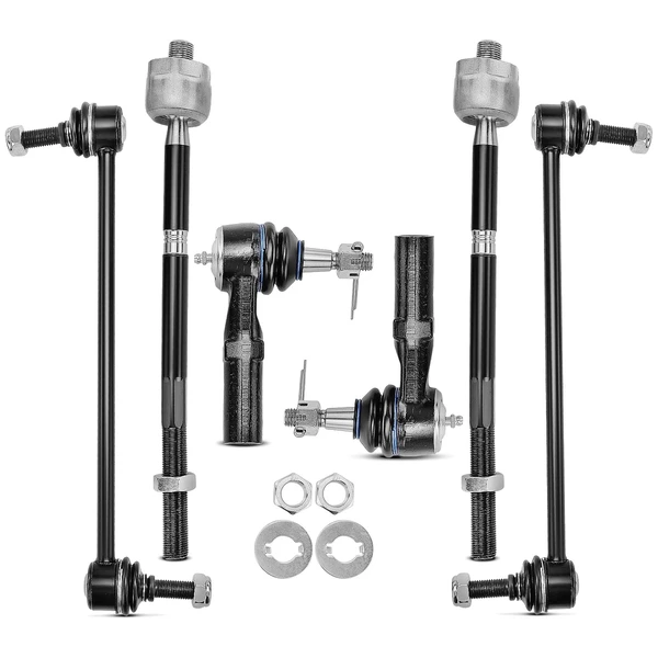 A Set of 6 Sway Bar Link and Tie Rod End Kit Front Inner & Outer A-Premium APCA1984