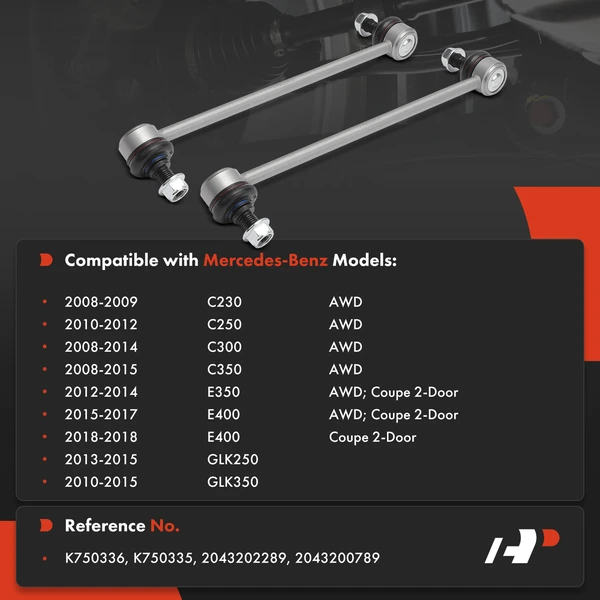 Sway Bar Link, Front Side, A-Premium APCA2003
