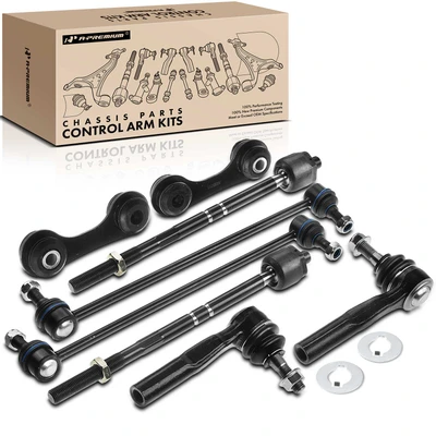 8 Pcs Front & Rear Stabilizer Bar Link Tie Rod End
