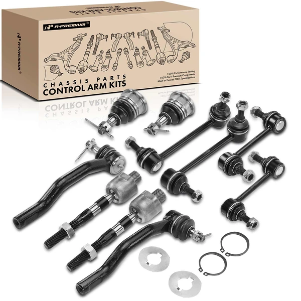 A Set of 10 Ball Joint Sway Bar Link and Tie Rod End Kit Front & Rear A-Premium APCA2049