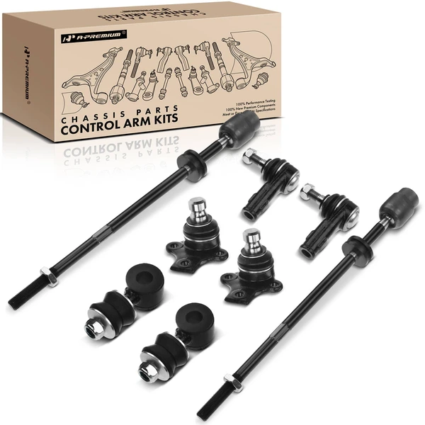 1990-1992 Volkswagen Corrado A Set of 8 Ball Joint Sway Bar Link and Tie Rod End Kit Front Side A-Premium APCA2057