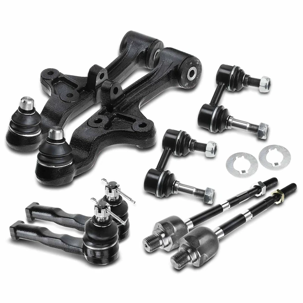 A Set of 8 Control Arm Sway Bar Link and Tie Rod End Kit Front Side A-Premium APCA2059