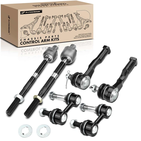 A Set of 6 Sway Bar Link and Tie Rod End Kit Front Side A-Premium APCA2060