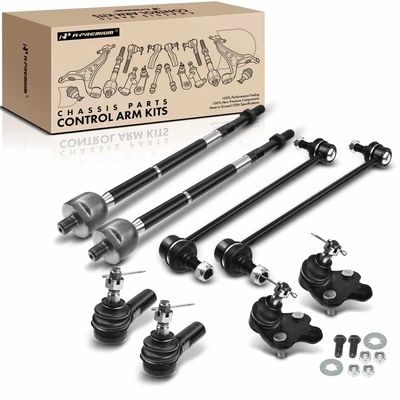 8 Pcs Front Sway Bar Link & Tie Rod End